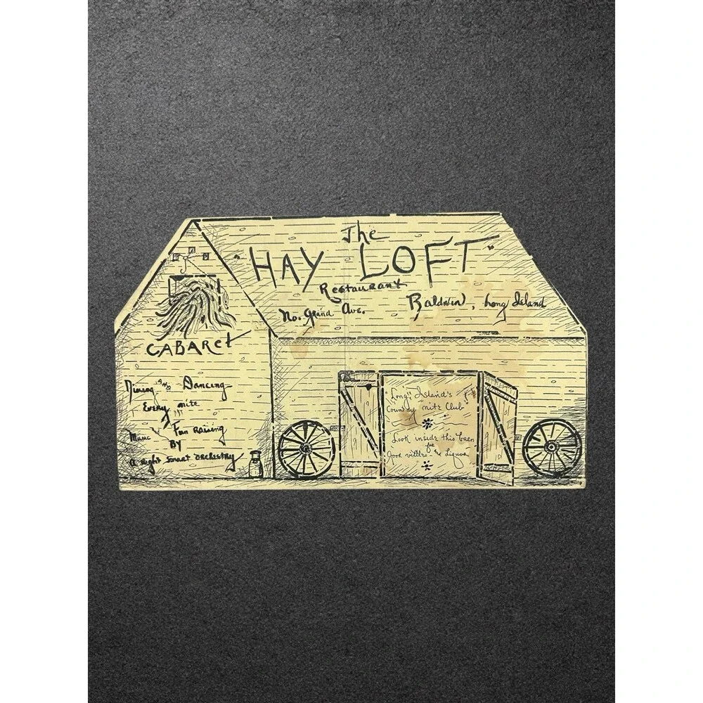 1940s Hay Loft Restaurant Menu Grand Avenue Rose Boulevard Baldwin Long Island